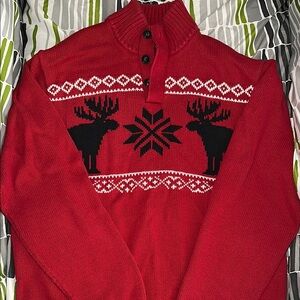 Red Moose Christmas Pattern Sweater
